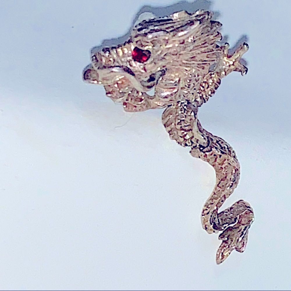 Sterling Chinese Dragon Navel Belly Button Ring
